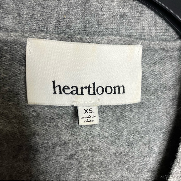 Heartloom gray faux wrap sweater stripe sleeves size XS - Picture 3 of 6